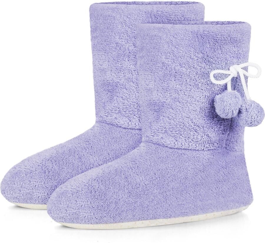 Normani Fleece-pantoffels voor dames met pompons - Foto 3
