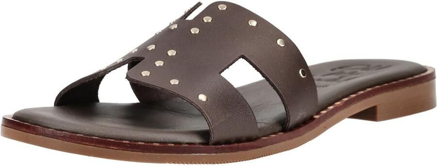 Oh! My Sandals Muiltjes donkerbruin goud