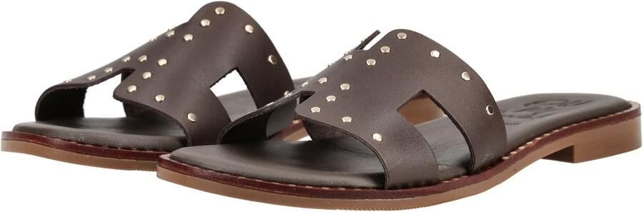 Oh! My Sandals Muiltjes donkerbruin goud - Foto 5