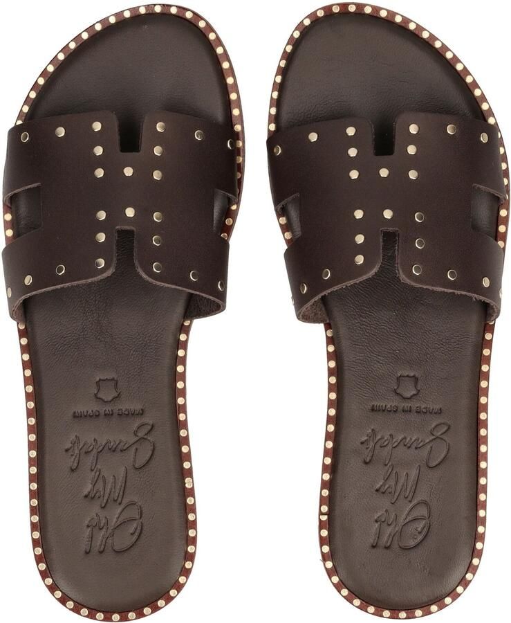 Oh! My Sandals Muiltjes donkerbruin goud - Foto 2