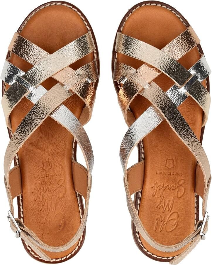 Oh! My Sandals Sandalen met riem brons zilver - Foto 2