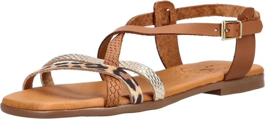 Oh! My Sandals Sandalen met riem bruin goud zwart