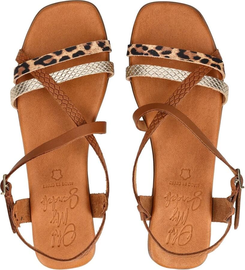 Oh! My Sandals Sandalen met riem bruin goud zwart - Foto 2