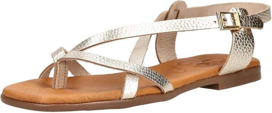 Oh! My Sandals Teenslipper beige champagne goud