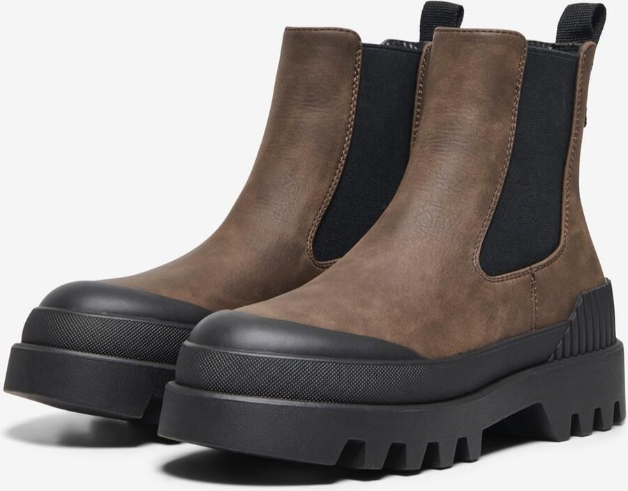 ONLY Chelsea boots 'ONLBUZZ-2' bruin zwart - Foto 4
