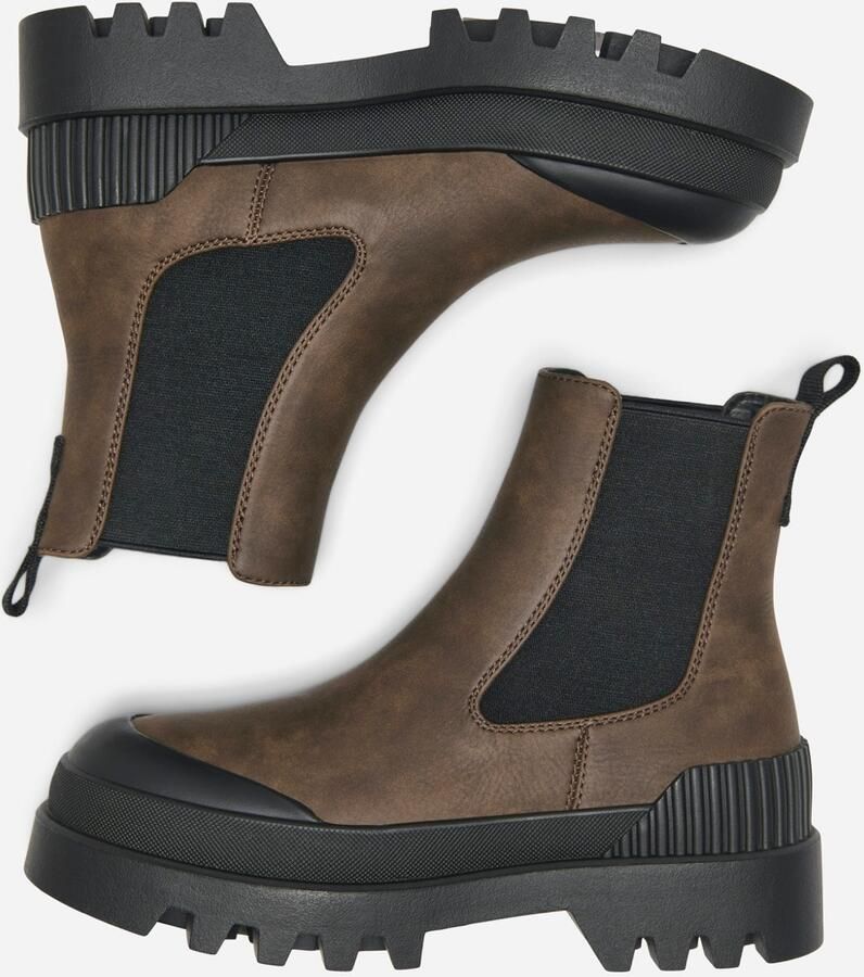 ONLY Chelsea boots 'ONLBUZZ-2' bruin zwart - Foto 3