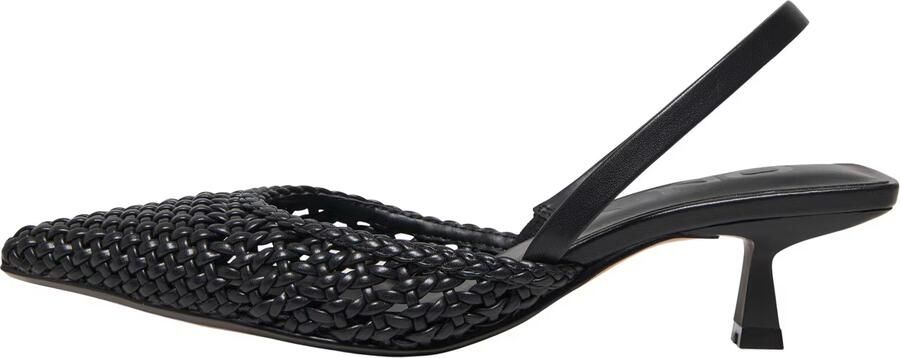 ONLY Onlcoco-10 Woven Slingback imitatieleren leren slingback pumps kitten heel zwart - Foto 4