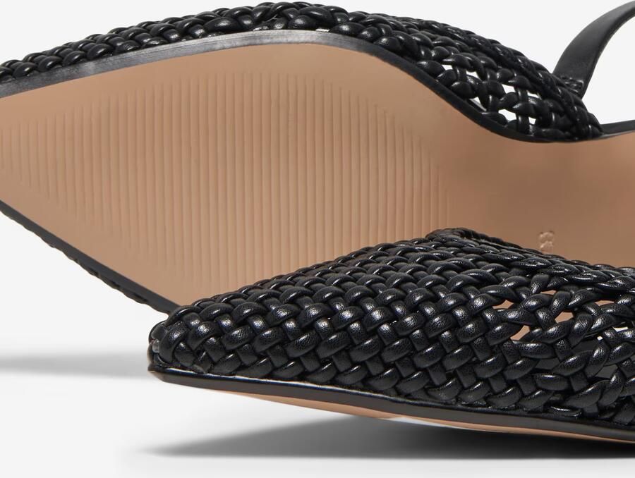 ONLY Onlcoco-10 Woven Slingback imitatieleren leren slingback pumps kitten heel zwart - Foto 6