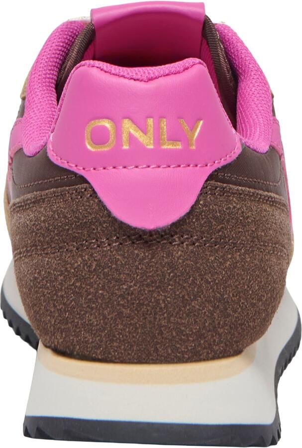ONLY Sneakers laag lichtbruin donkerbruin lichtroze - Foto 5