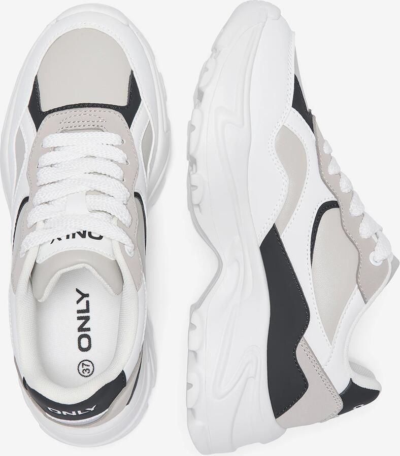 ONLY Sneakers laag 'ONLSALLY' lichtgrijs zwart wit - Foto 2