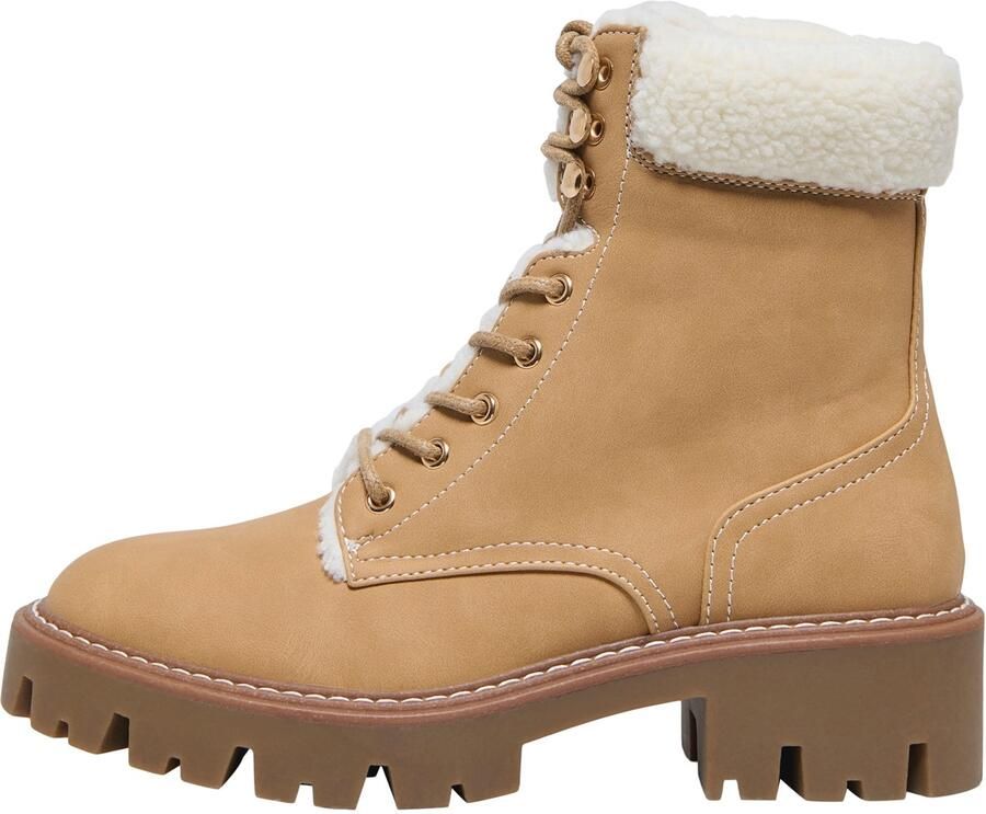 ONLY Veterlaarsjes 'ONLBETTY-11' crème camel