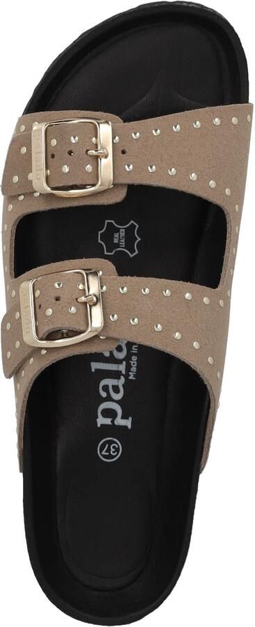 Palado Muiltjes ' Elaha Rivet Velours Premium Leather' beige - Foto 4