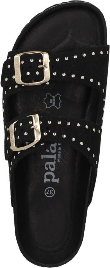 Palado Muiltjes ' Elaha Rivet Velours Premium Leather' zwart - Foto 4