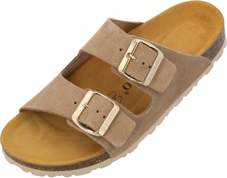 Palado Muiltjes ' Korfu Suede Premium Leather' beige