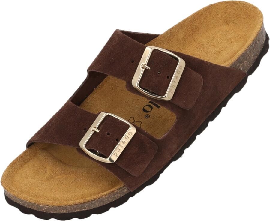Palado Muiltjes ' Korfu Suede Premium Leather' chocoladebruin