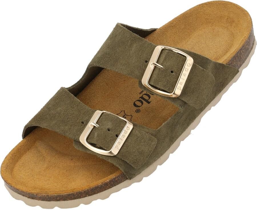 Palado Muiltjes ' Korfu Suede Premium Leather' kaki