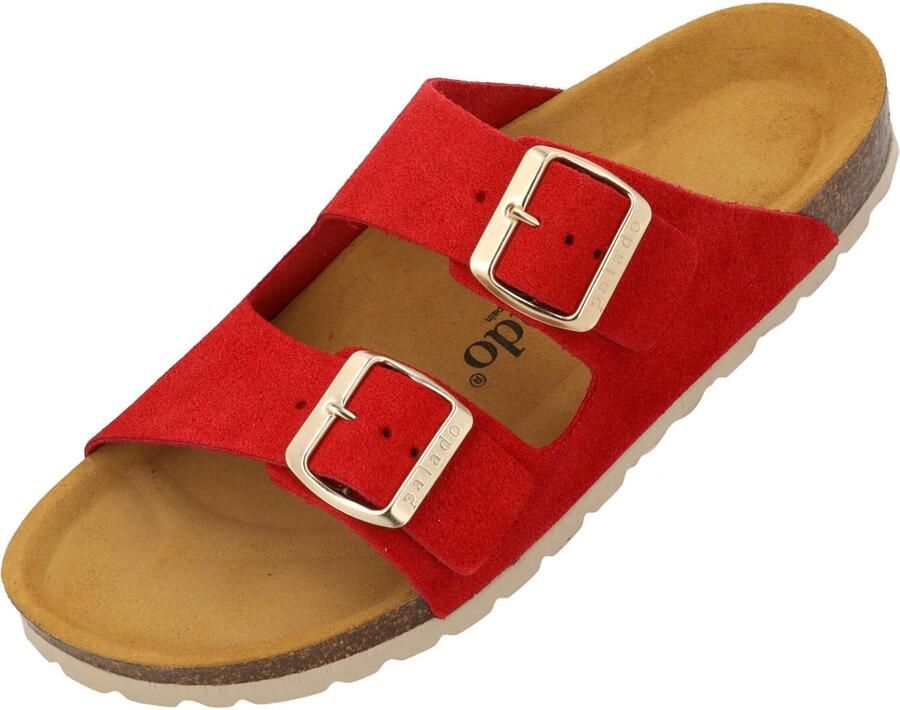 Palado Muiltjes ' Korfu Suede Premium Leather' rood - Foto 4
