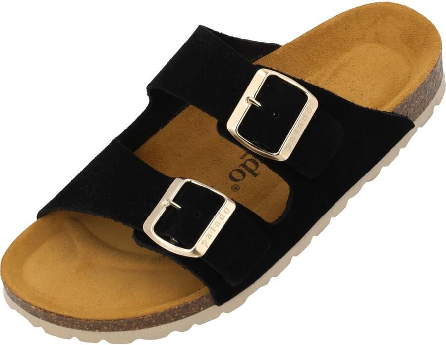Palado Muiltjes ' Korfu Suede Premium Leather' zwart