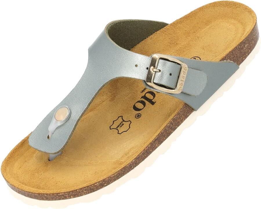 Palado Teenslipper 'Kos Metallic' olijfgroen