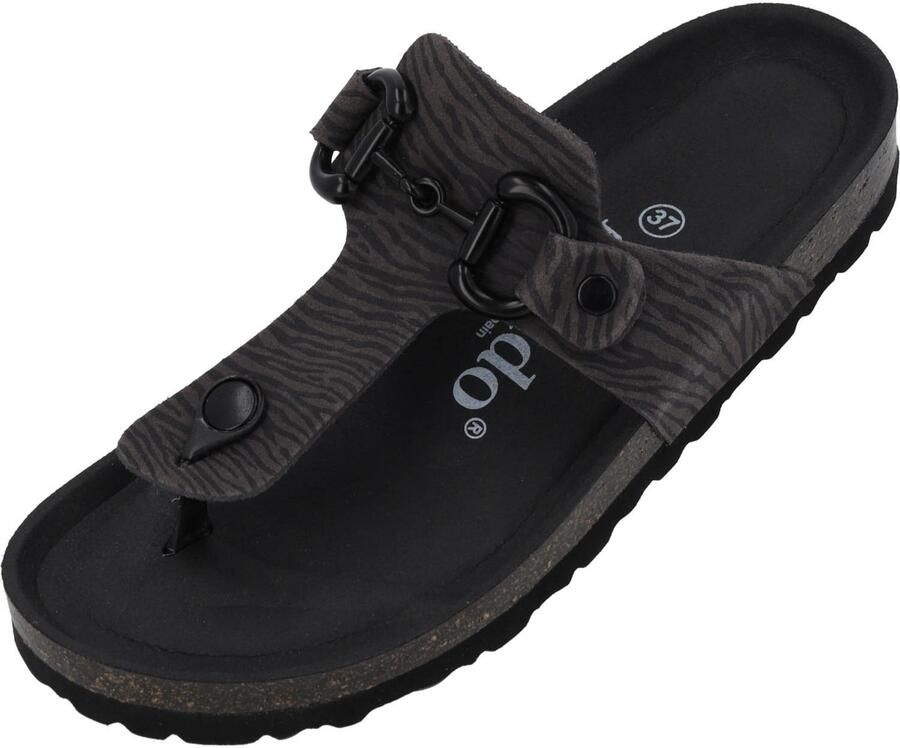 Palado Teenslipper ' Kos Zebra' antraciet