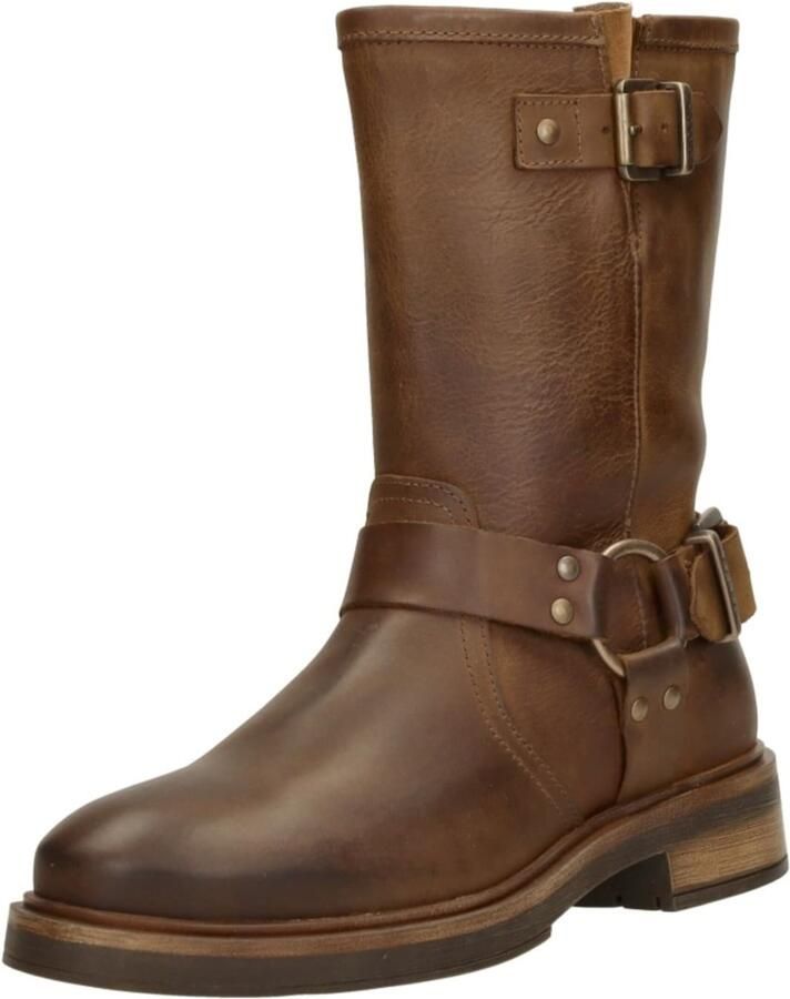 Palpa Bruine Bikerboot met Gouden Gespen Brown Dames