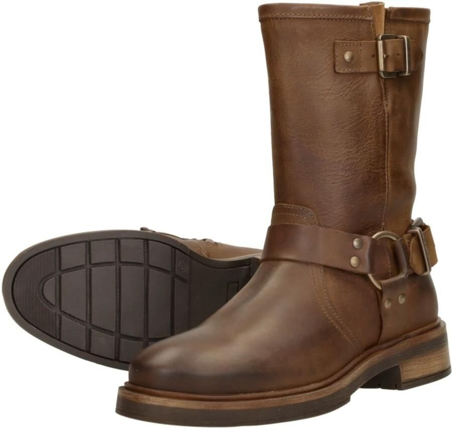 Palpa Bruine Bikerboot met Gouden Gespen Brown Dames - Foto 4