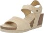 Panama Jack Wig Sandalen met Plakband Beige Dames - Thumbnail 4
