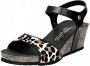 Panama Jack Victory Leopard B3 sandalen met sleehak zwart - Thumbnail 4