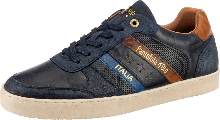 Pantofola d'Oro Soverato Sneakers Heren Leren Veterschoenen Blauw