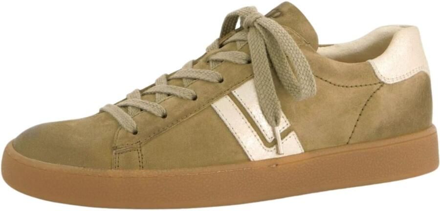 Paul Green Sneakers laag crème olijfgroen