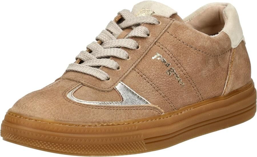 Paul Green Sneakers laag ecru bruin goud zilver