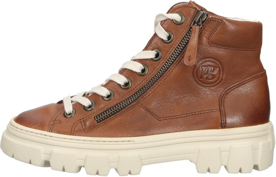 Paul Green dames hoge sneaker cognac - Foto 4