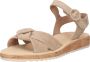 Paul Green Beige Sandaal Velours Leer Platte Rubberen Zool Beige Dames - Thumbnail 4
