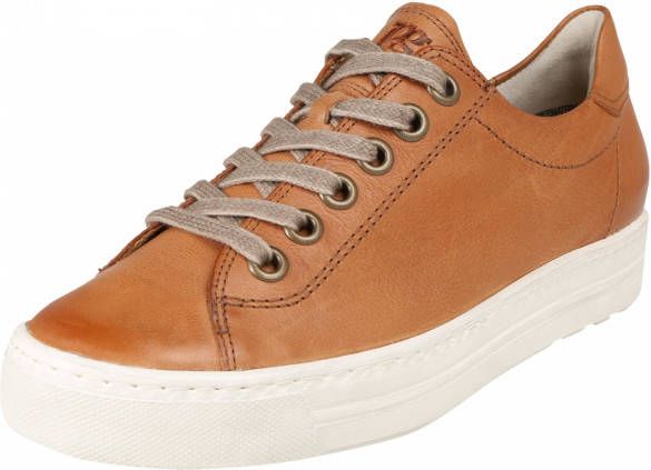 Paul Green 4841 Lage sneakers Leren Sneaker Dames Camel - Schoenen.nl