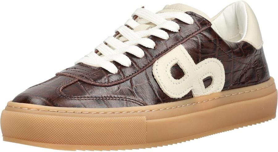 PAVEMENT Sneakers laag 'Kohia Croco' donkerbruin natuurwit