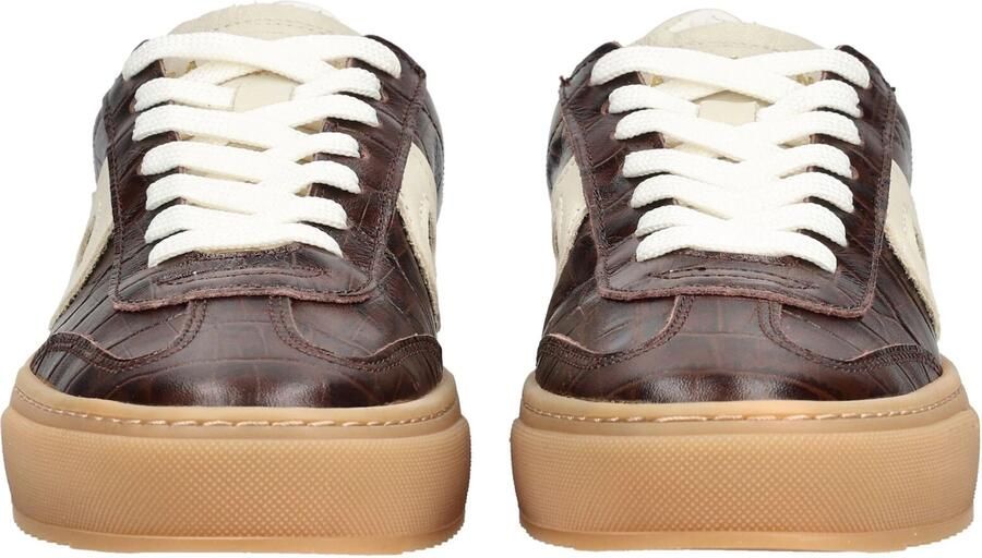 PAVEMENT Sneakers laag 'Kohia Croco' donkerbruin natuurwit - Foto 4