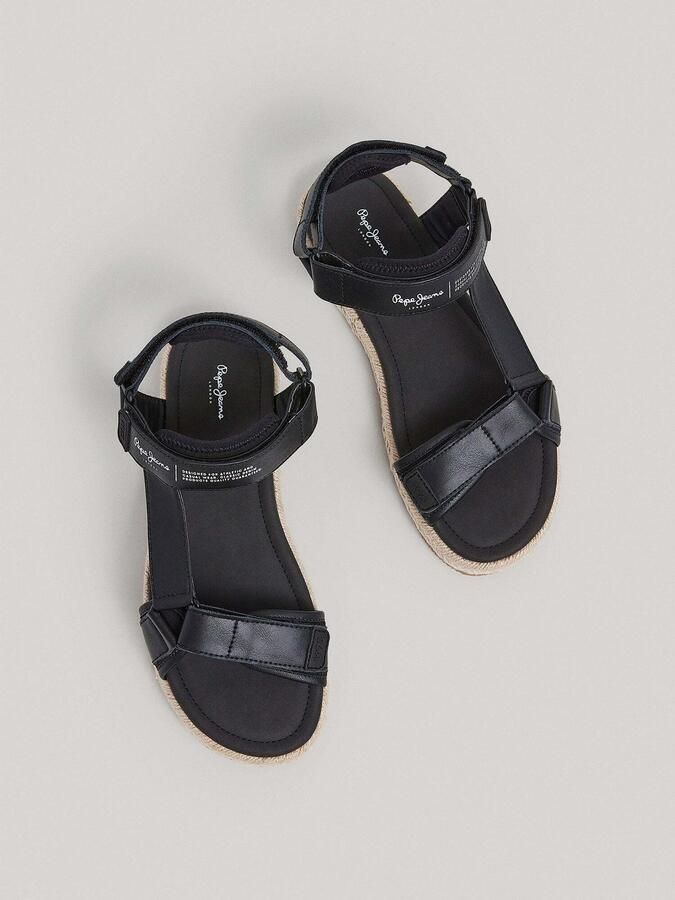 Pepe Jeans Sandalen 'SUNSET SAVAGE' zwart wit - Foto 3