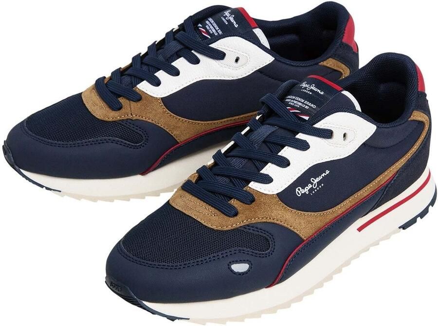 Pepe Jeans Sneakers laag ' BEXLEY ESSENCE' navy gemengde kleuren - Foto 3