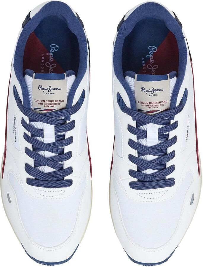Pepe Jeans Sneakers laag 'Bexley South' donkerblauw karmijnrood wit - Foto 4