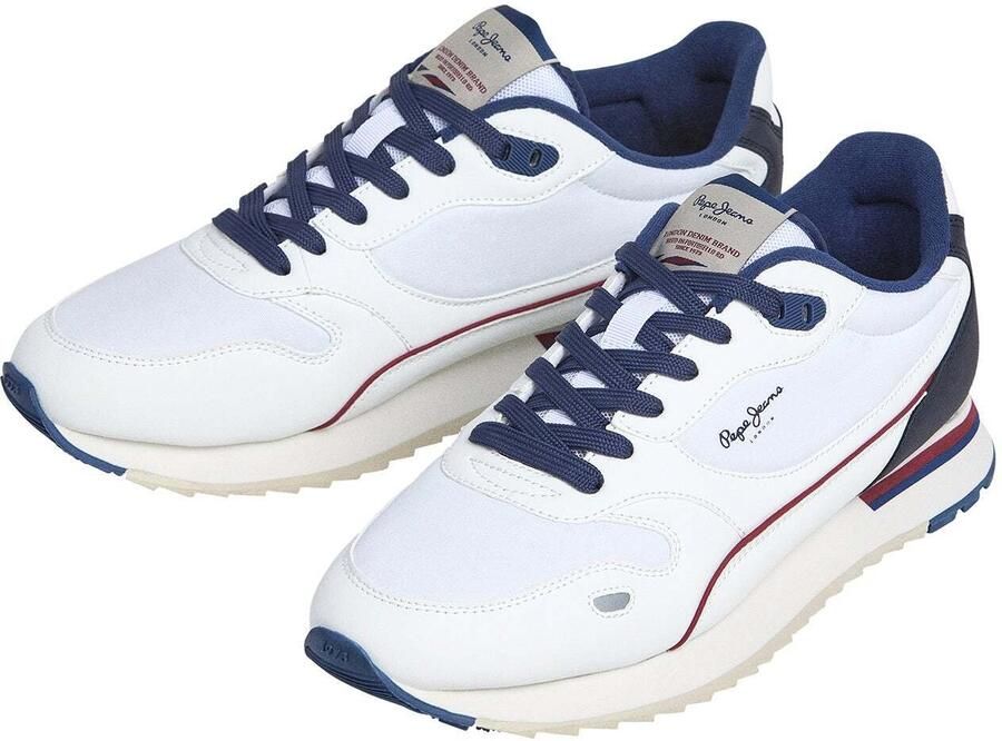 Pepe Jeans Sneakers laag 'Bexley South' donkerblauw karmijnrood wit - Foto 7
