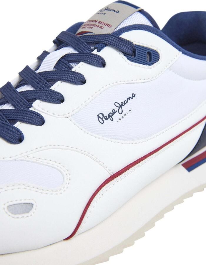 Pepe Jeans Sneakers laag 'Bexley South' donkerblauw karmijnrood wit - Foto 6