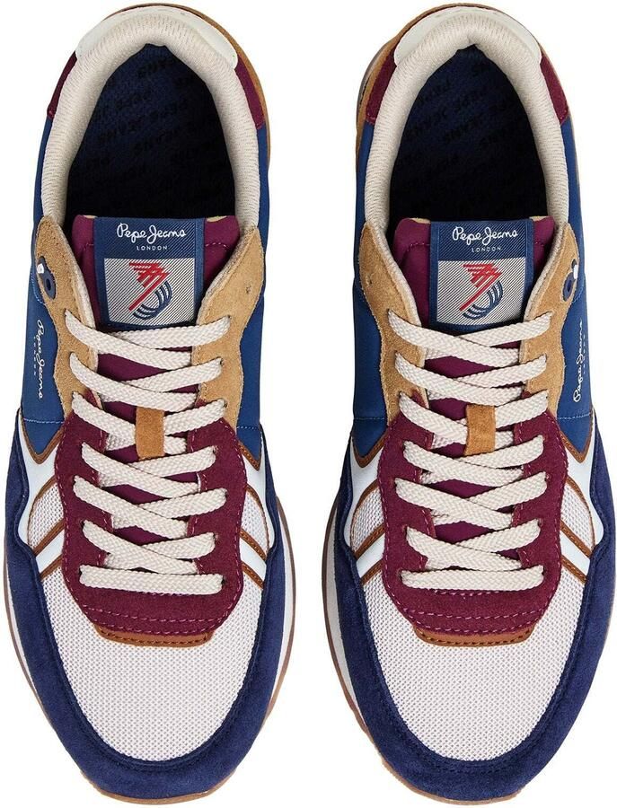 Pepe Jeans Sneakers laag 'Brit Back M' navy bruin framboos wit - Foto 3
