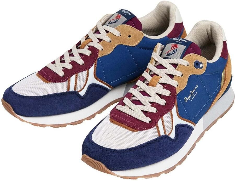 Pepe Jeans Sneakers laag 'Brit Back M' navy bruin framboos wit - Foto 2
