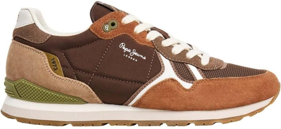Pepe Jeans Sneakers laag 'Brit Boost' bruin cappuccino donkeroranje wit
