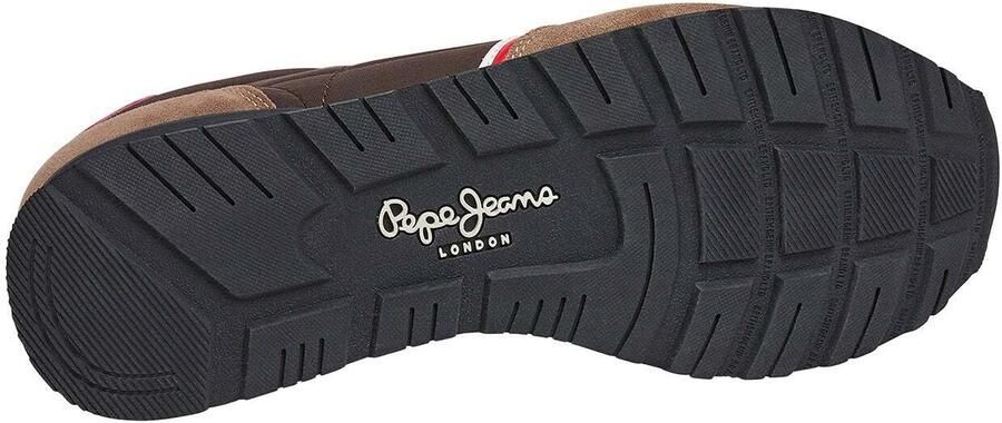 Pepe Jeans Sneakers laag 'Brit' bruin chocoladebruin rood wit - Foto 6