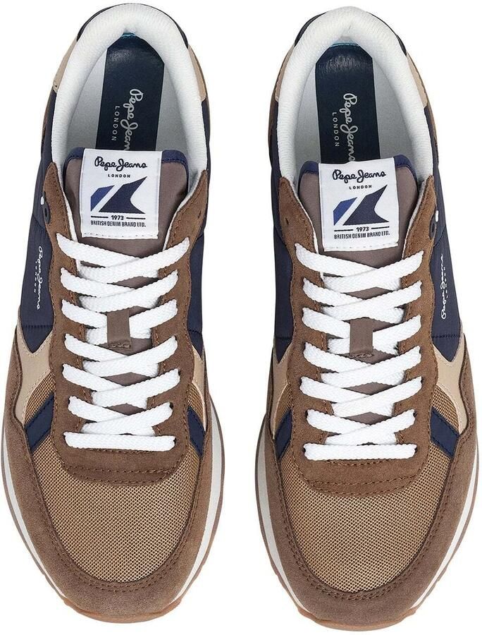 Pepe Jeans Sneakers laag 'Brit Colors' beige lichtbeige donkerblauw - Foto 4