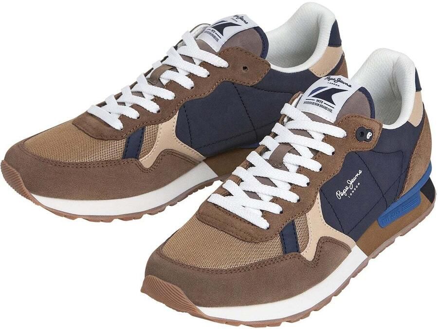 Pepe Jeans Sneakers laag 'Brit Colors' beige lichtbeige donkerblauw - Foto 5