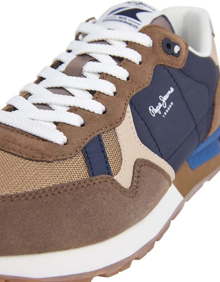 Pepe Jeans Sneakers laag 'Brit Colors' beige lichtbeige donkerblauw - Foto 3