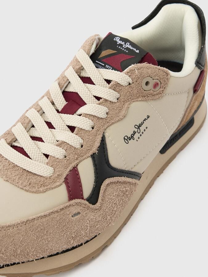 Pepe Jeans Sneakers laag 'BRIT FLYER' beige bordeaux zwart - Foto 5