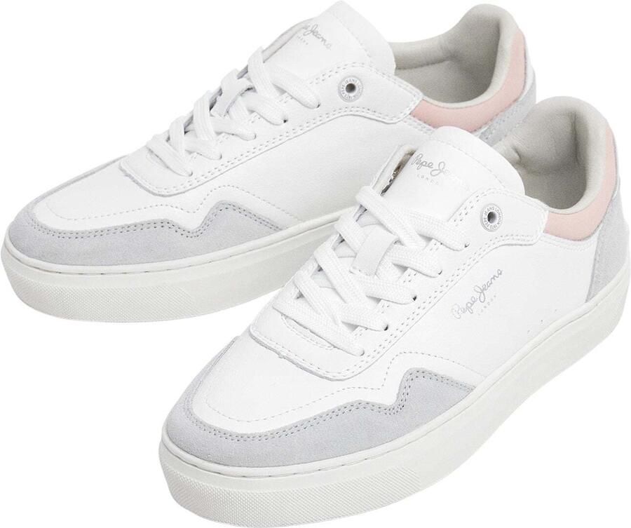 Pepe Jeans Sneakers laag 'Camden Collar' lichtgrijs poederroze wit - Foto 3